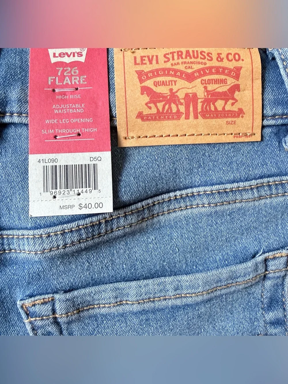 NWT Levi’s 726 Flare girls high rise jeans size 8